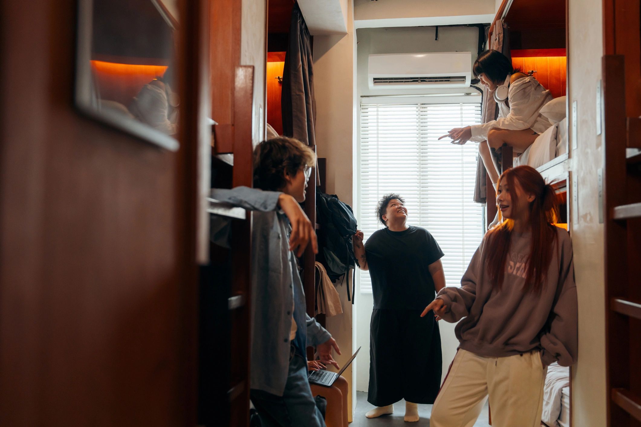 International students relaxing in shared accommodation
